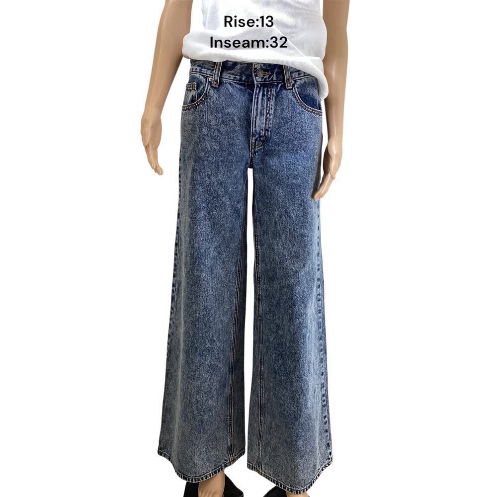 Urban Outfitters BDG Jean Womens 27‎ Y2K A-Wide Leg Baggy Ankle Hi Rise Med Wash